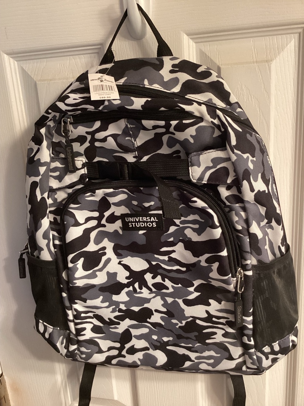 Universal Studios,Black & Gray Camo Backpack 🎒 Never Used
